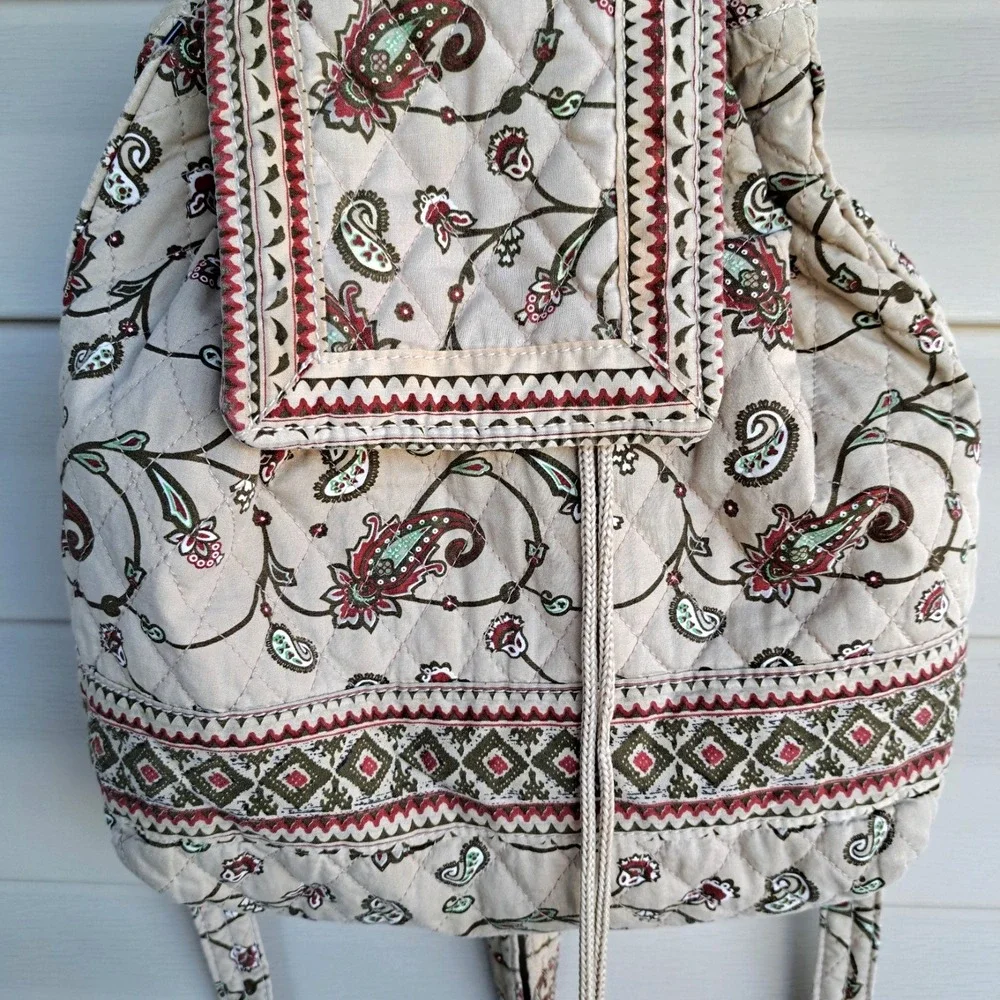 Bueno Collection Women's Beige Floral Cotton Backpack Purse